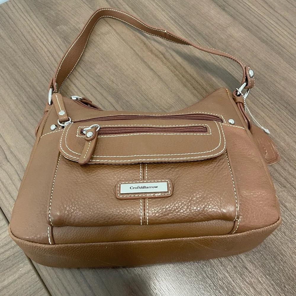 NWOT Croft & Barrow Brown Leather Shoulder Bag